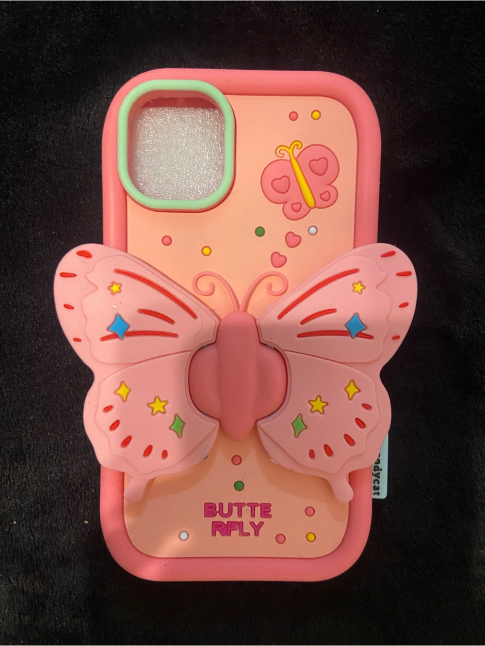 Butterfly IPhone 11 or 11 plus Case with Pop-Out Grip - Pink